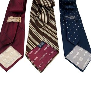 Vintage Givenchy Gentlemen Monsieur Men Silk Neck Tie Lot of 3 Business Classic